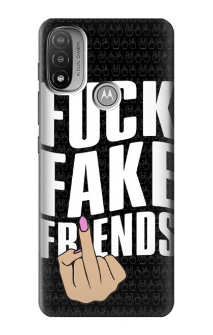 W3598 Middle Finger Fuck Fake Friend Hard Case and Leather Flip Case For Motorola Moto E20,E30,E40