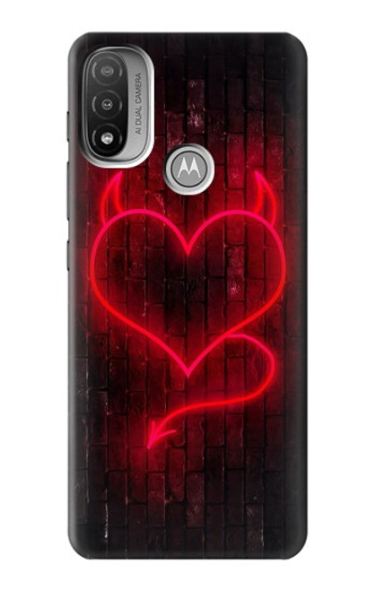 W3682 Devil Heart Hard Case and Leather Flip Case For Motorola Moto E20,E30,E40