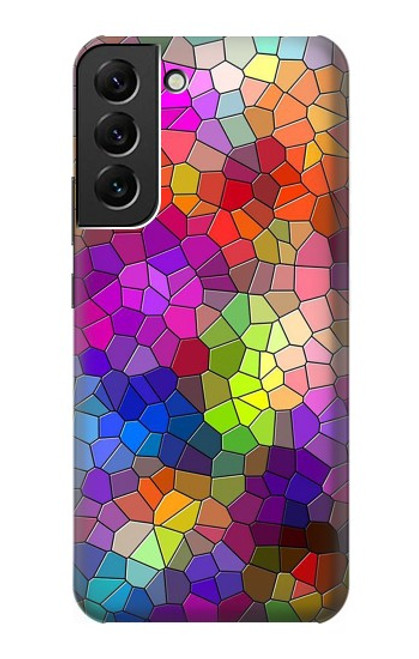 W3677 Colorful Brick Mosaics Hard Case and Leather Flip Case For Samsung Galaxy S22 Plus