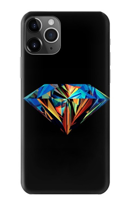W3842 Abstract Colorful Diamond Hard Case and Leather Flip Case For iPhone 11 Pro