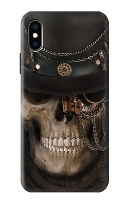 W3852 Steampunk Skull Hard Case and Leather Flip Case For iPhone X, iPhone XS