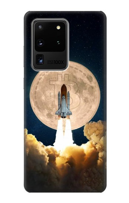 W3859 Bitcoin to the Moon Hard Case and Leather Flip Case For Samsung Galaxy S20 Ultra