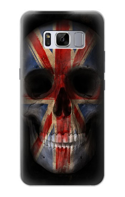 W3848 United Kingdom Flag Skull Hard Case and Leather Flip Case For Samsung Galaxy S8 Plus