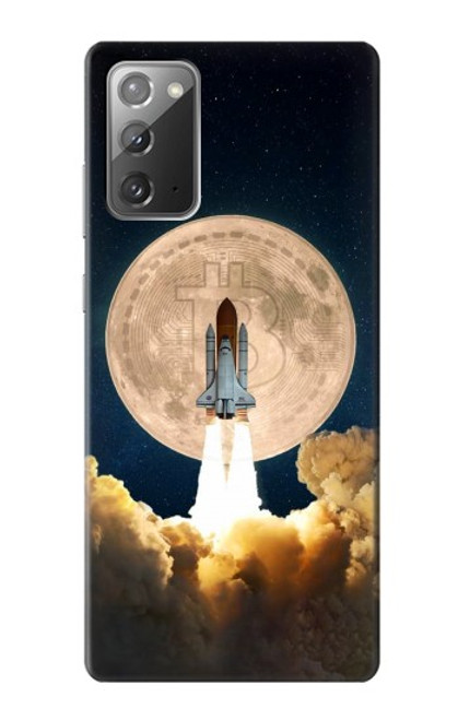 W3859 Bitcoin to the Moon Hard Case and Leather Flip Case For Samsung Galaxy Note 20