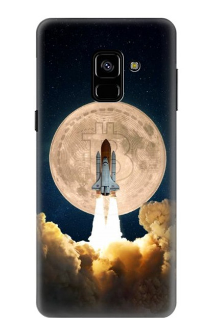 W3859 Bitcoin to the Moon Hard Case and Leather Flip Case For Samsung Galaxy A8 (2018)