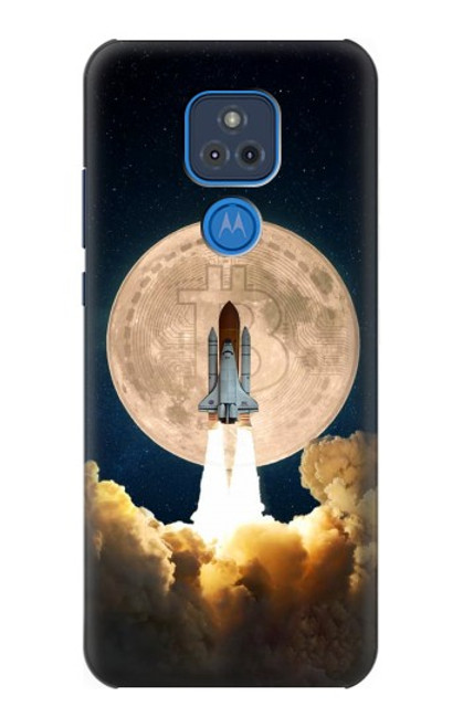 W3859 Bitcoin to the Moon Hard Case and Leather Flip Case For Motorola Moto G Play (2021)