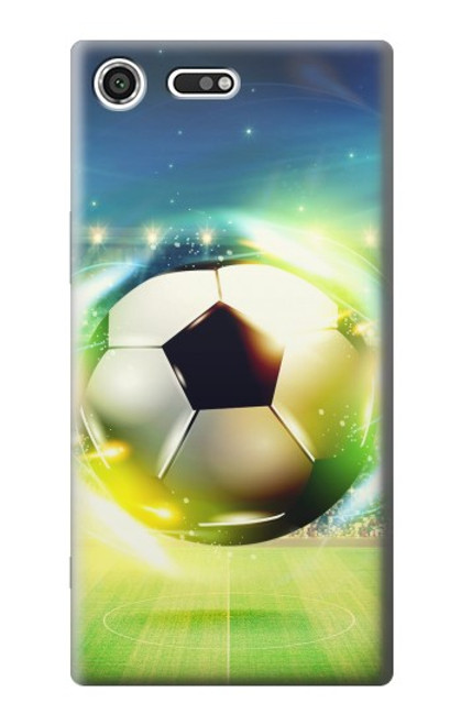 W3844 Glowing Football Soccer Ball Hard Case and Leather Flip Case For Sony Xperia XZ Premium