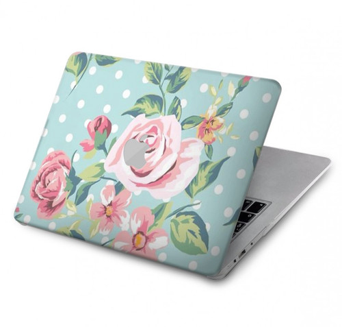 W3494 Vintage Rose Polka Dot Hard Case Cover For MacBook Pro 14 M1,M2,M3 (2021,2023) - A2442, A2779, A2992, A2918