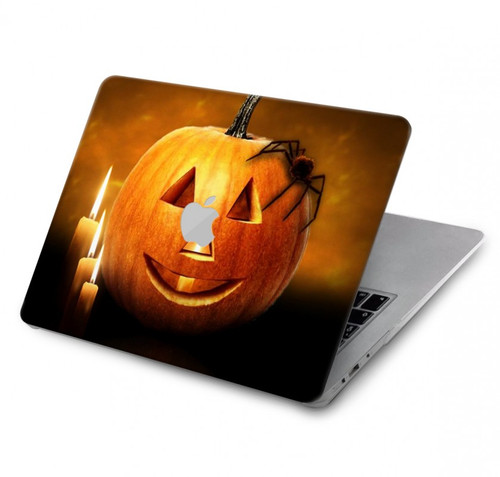 W1083 Pumpkin Spider Candles Halloween Hard Case Cover For MacBook Pro 16 M1,M2 (2021,2023) - A2485, A2780