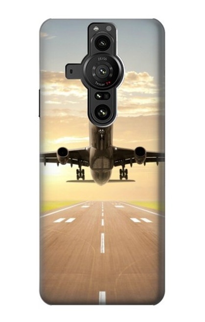 W3837 Airplane Take off Sunrise Hard Case and Leather Flip Case For Sony Xperia Pro-I