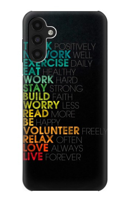 W3523 Think Positive Words Quotes Hard Case and Leather Flip Case For Samsung Galaxy A13 4G