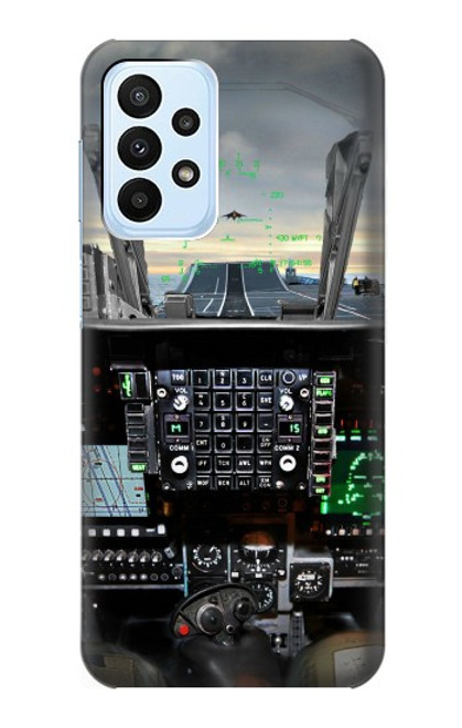 W2435 Fighter Jet Aircraft Cockpit Hard Case and Leather Flip Case For Samsung Galaxy A23