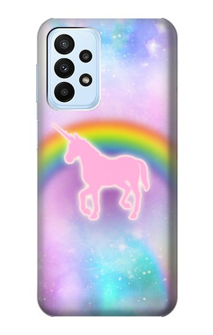 W3070 Rainbow Unicorn Pastel Sky Hard Case and Leather Flip Case For Samsung Galaxy A23