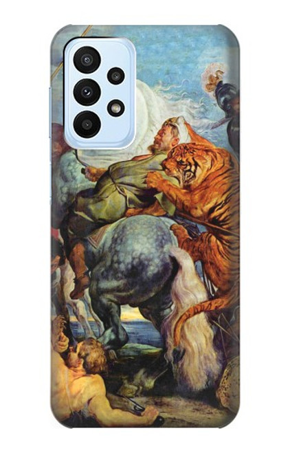 W3331 Peter Paul Rubens Tiger und Lowenjagd Hard Case and Leather Flip Case For Samsung Galaxy A23