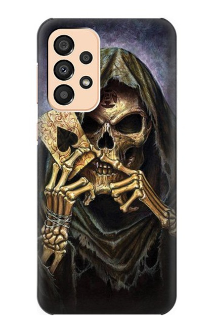 W3594 Grim Reaper Wins Poker Hard Case and Leather Flip Case For Samsung Galaxy A33 5G