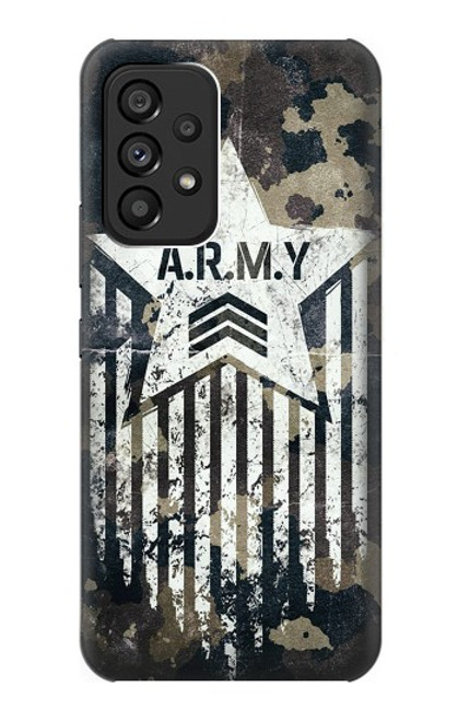 W3666 Army Camo Camouflage Hard Case and Leather Flip Case For Samsung Galaxy A53 5G