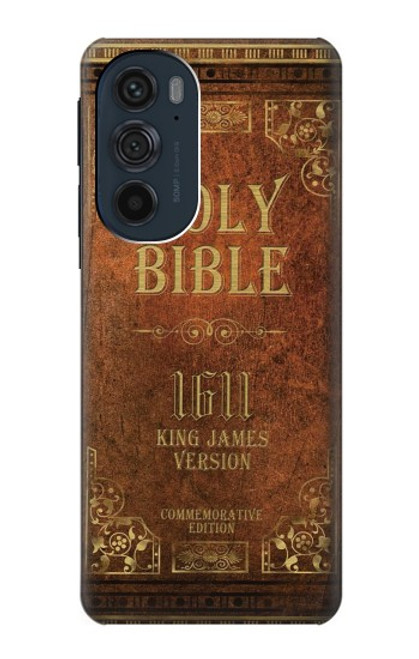 W2890 Holy Bible 1611 King James Version Hard Case and Leather Flip Case For Motorola Edge 30 Pro