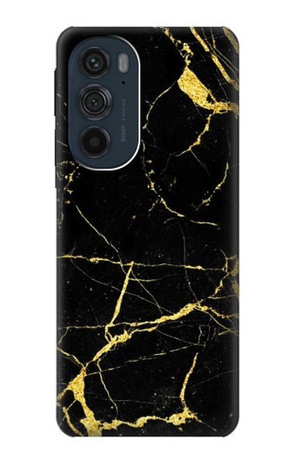 W2896 Gold Marble Graphic Printed Hard Case and Leather Flip Case For Motorola Edge 30 Pro