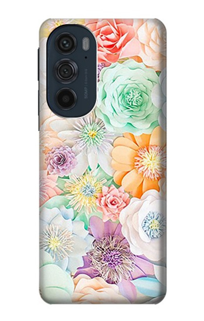 W3705 Pastel Floral Flower Hard Case and Leather Flip Case For Motorola Edge 30 Pro