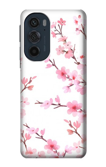 W3707 Pink Cherry Blossom Spring Flower Hard Case and Leather Flip Case For Motorola Edge 30 Pro