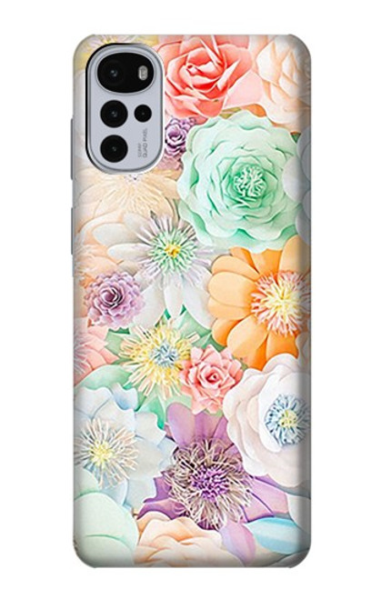 W3705 Pastel Floral Flower Hard Case and Leather Flip Case For Motorola Moto G22