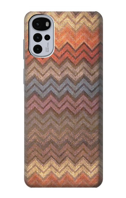 W3752 Zigzag Fabric Pattern Graphic Printed Hard Case and Leather Flip Case For Motorola Moto G22