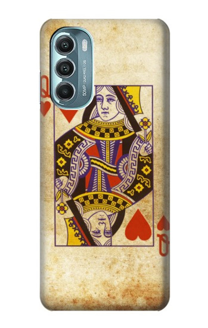 W2833 Poker Card Queen Hearts Hard Case and Leather Flip Case For Motorola Moto G Stylus 5G (2022)