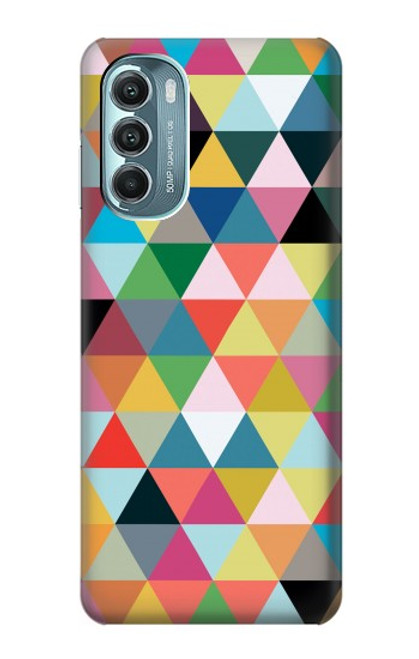 W3049 Triangles Vibrant Colors Hard Case and Leather Flip Case For Motorola Moto G Stylus 5G (2022)