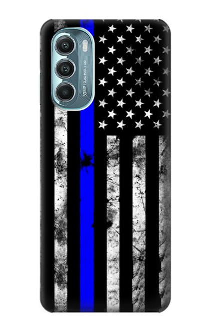 W3244 Thin Blue Line USA Hard Case and Leather Flip Case For Motorola Moto G Stylus 5G (2022)