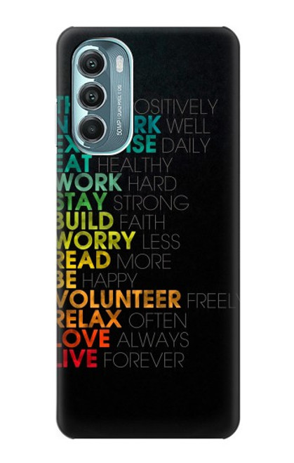 W3523 Think Positive Words Quotes Hard Case and Leather Flip Case For Motorola Moto G Stylus 5G (2022)