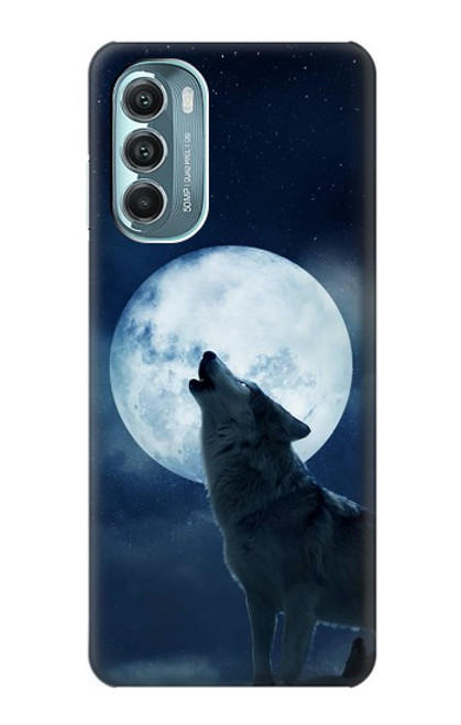 W3693 Grim White Wolf Full Moon Hard Case and Leather Flip Case For Motorola Moto G Stylus 5G (2022)