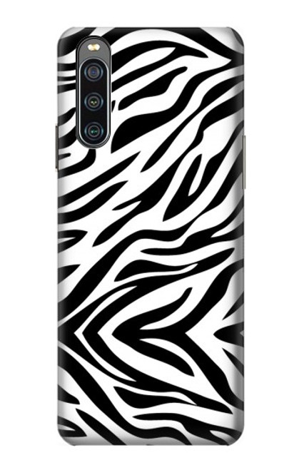 W3056 Zebra Skin Texture Graphic Printed Hard Case and Leather Flip Case For Sony Xperia 10 IV