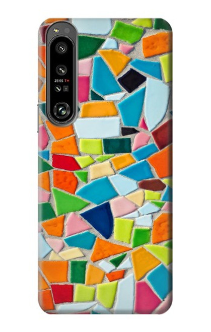 W3391 Abstract Art Mosaic Tiles Graphic Hard Case and Leather Flip Case For Sony Xperia 1 IV