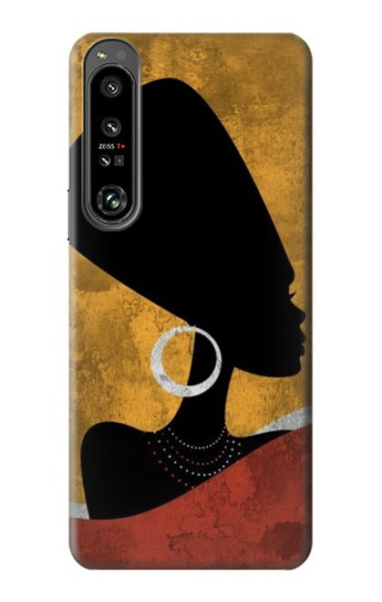 W3453 African Queen Nefertiti Silhouette Hard Case and Leather Flip Case For Sony Xperia 1 IV