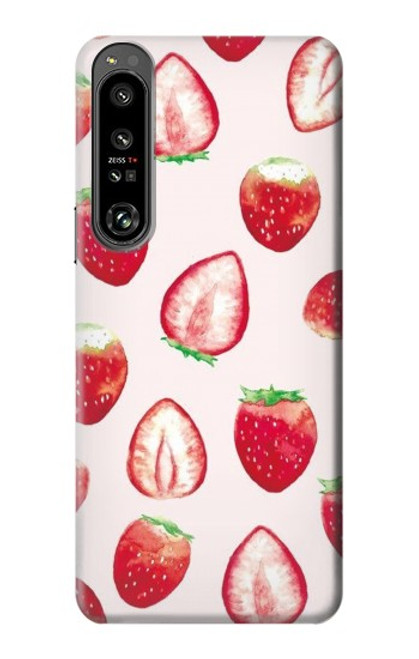 W3481 Strawberry Hard Case and Leather Flip Case For Sony Xperia 1 IV