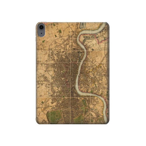 W3230 Vintage Map of London Tablet Hard Case For iPad Air (2022, 2020), Air 11 (2024), Pro 11 (2022)