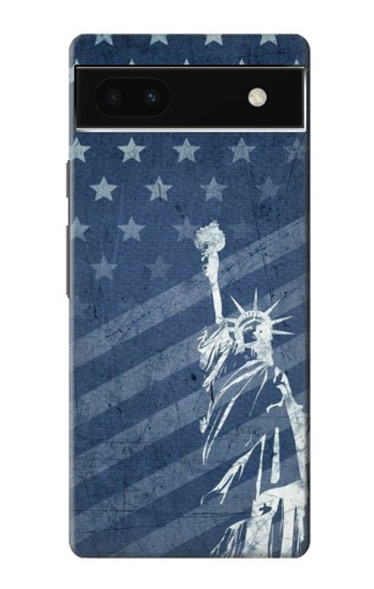 W3450 US Flag Liberty Statue Hard Case and Leather Flip Case For Google Pixel 6a