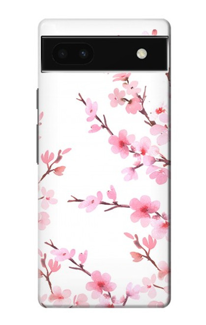 W3707 Pink Cherry Blossom Spring Flower Hard Case and Leather Flip Case For Google Pixel 6a