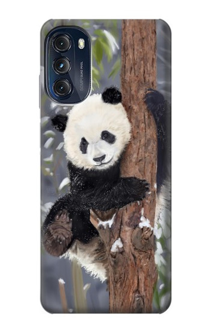 W3793 Cute Baby Panda Snow Painting Hard Case and Leather Flip Case For Motorola Moto G (2022)