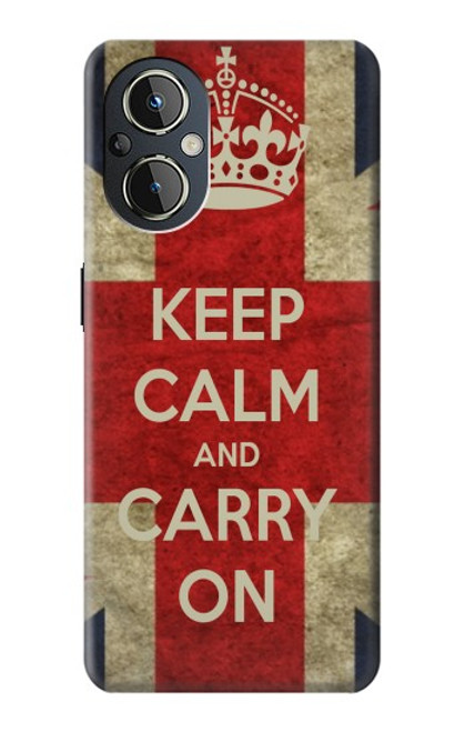 W0674 Keep Calm and Carry On Hard Case and Leather Flip Case For OnePlus Nord N20 5G