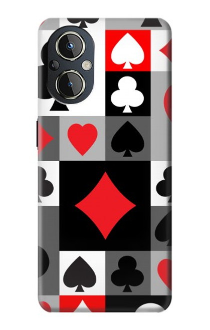 W3463 Poker Card Suit Hard Case and Leather Flip Case For OnePlus Nord N20 5G