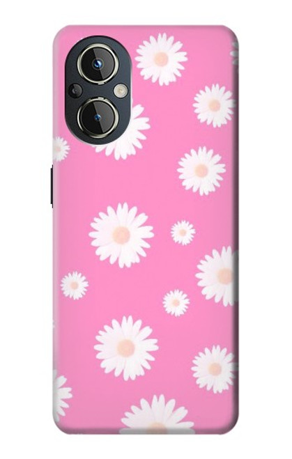 W3500 Pink Floral Pattern Hard Case and Leather Flip Case For OnePlus Nord N20 5G