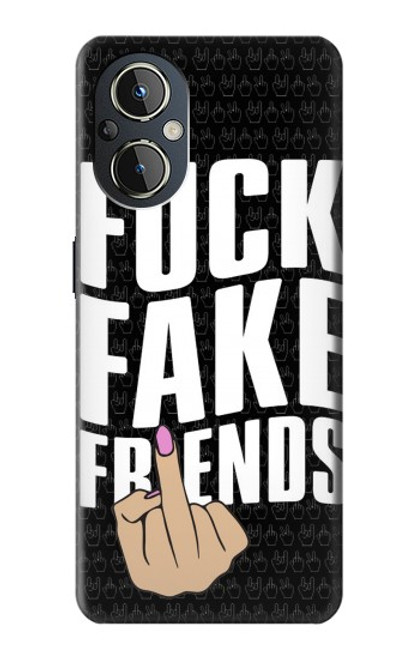 W3598 Middle Finger Fuck Fake Friend Hard Case and Leather Flip Case For OnePlus Nord N20 5G