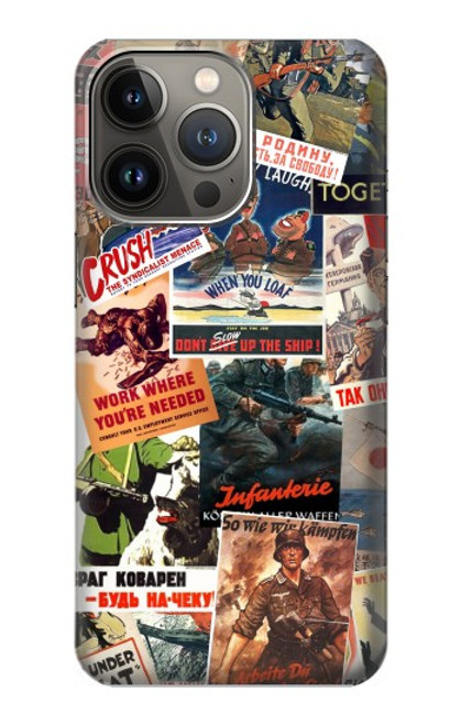 W3905 Vintage Army Poster Hard Case and Leather Flip Case For iPhone 13 Pro Max