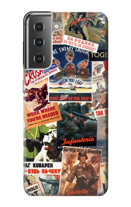 W3905 Vintage Army Poster Hard Case and Leather Flip Case For Samsung Galaxy S21 Plus 5G, Galaxy S21+ 5G