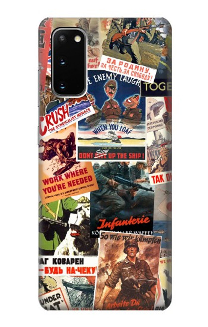 W3905 Vintage Army Poster Hard Case and Leather Flip Case For Samsung Galaxy S20