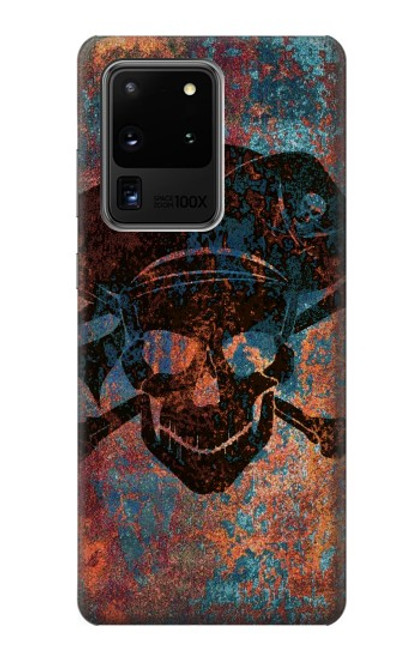 W3895 Pirate Skull Metal Hard Case and Leather Flip Case For Samsung Galaxy S20 Ultra
