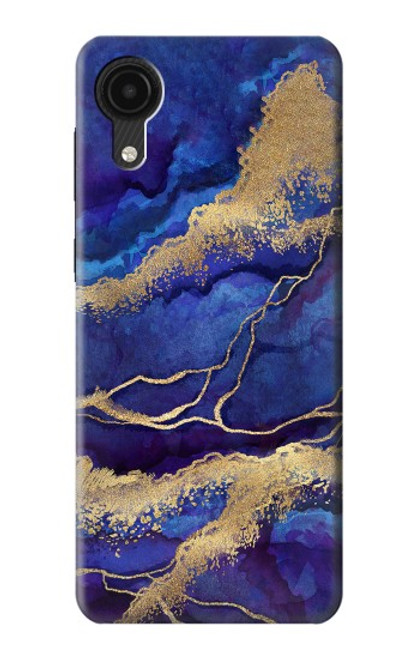 W3906 Navy Blue Purple Marble Hard Case and Leather Flip Case For Samsung Galaxy A03 Core