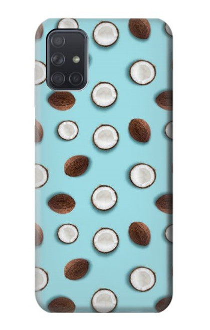 W3860 Coconut Dot Pattern Hard Case and Leather Flip Case For Samsung Galaxy A71