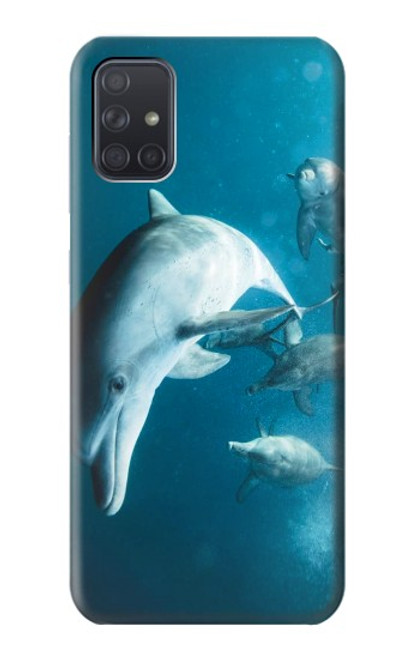 W3878 Dolphin Hard Case and Leather Flip Case For Samsung Galaxy A71